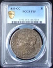 1889-CC Morgan Silver Dollar - PCGS F 15 - Gold Shield