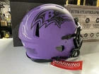 Ray Lewis AUTHENTIC Baltimore Ravens Signed Matte Purple Helmet Beckett BAS