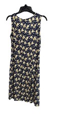 Navy Floral Daisy sleeveless stretch dress NWT SM