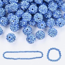 100pcs 10mm Rhinestone Clay Beads for Crafting - Ice Collection Baseba
