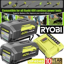 8.0Ah Battery 40 Volt for Ryobi 40V Lithium OP40602 Battery with LED / Charger