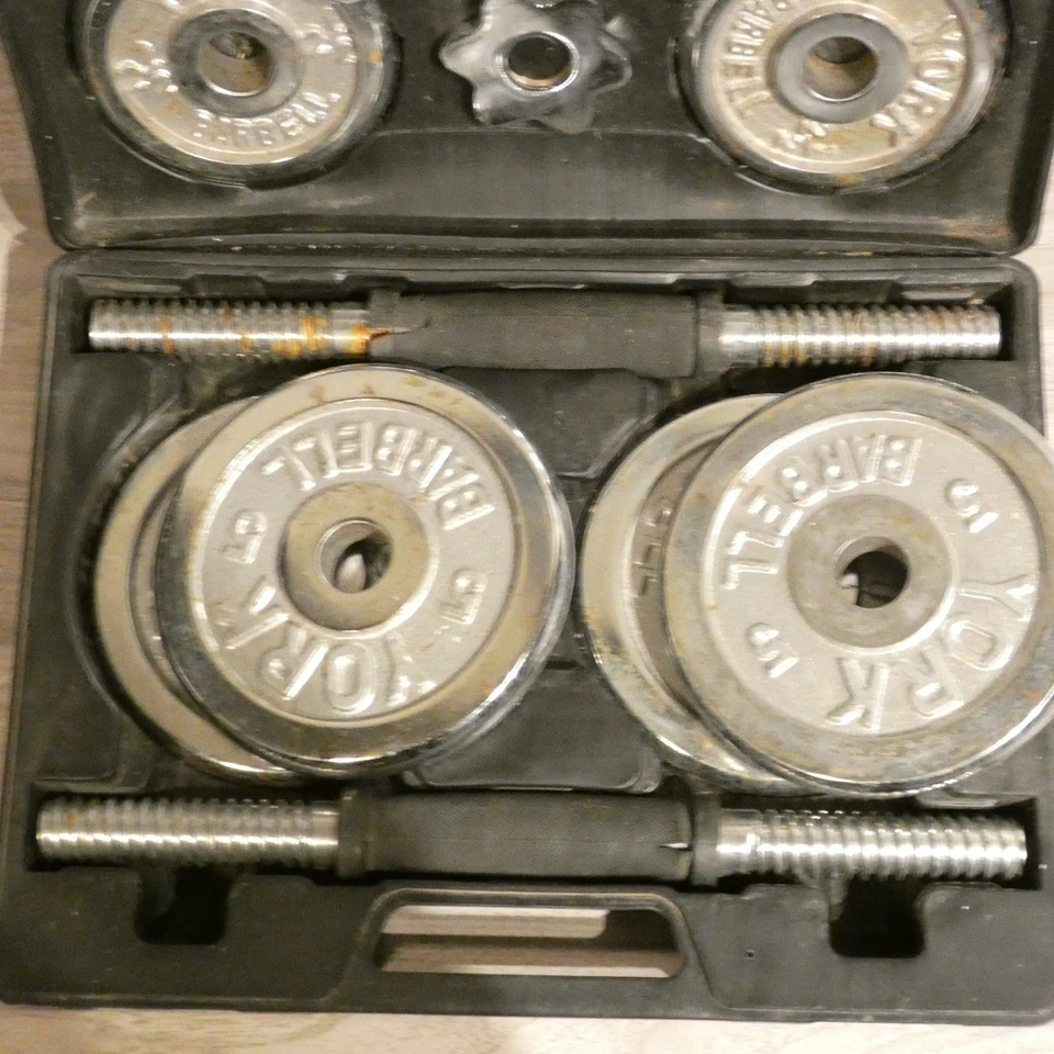 York хромированный набор гантелей винтажный регулируемый вес 30 фунтов чехол пара для домашних тренировок в тренажерном зале - Изображение 3 из 4