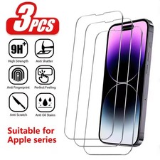 3 Pcs Tempered Glass Screen Protector For iPhone 17 15 13 12 11 Pro Max X XS XR