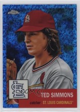 2022 Chrome Platinum Anniversary Blue Mini-Diamond Refractor Ted Simmons HOF pe8