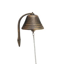Campana in Ghisa con Corda Vintage Campanella da Parete con Corda Rustica
