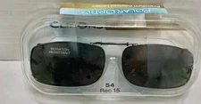 Polar optics clip ons UVA/UVB protection lens with hard case 54 Rec 15 NWT