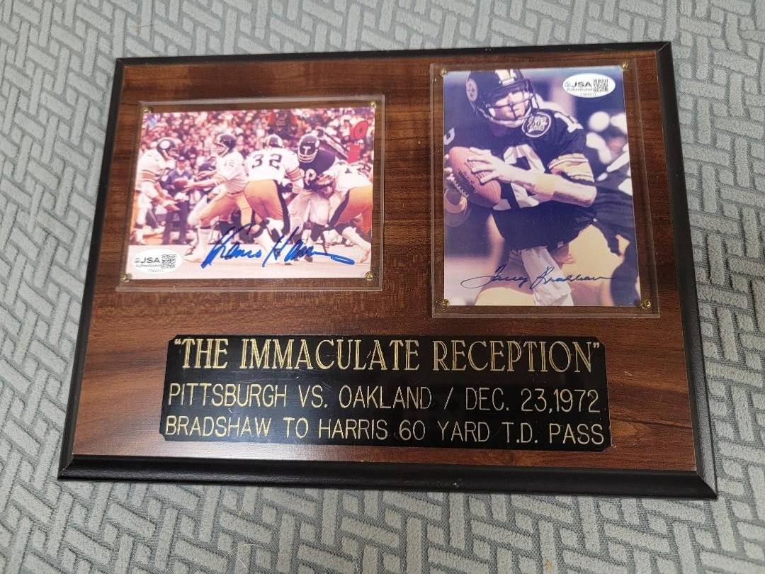1972 "Immaculate Reception" JSA Authentic Autos Franco Harris & Terry Bradshaw