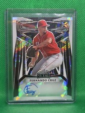 2023 Leaf Metal Autographs Fernando Cruz #BA-FC1 White/Black Cracked Ice 1/4
