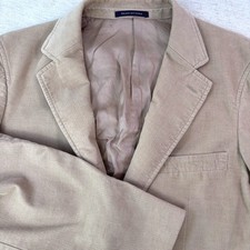 Lands' End Corduroy Blazer Classic Two Button Tan Camel Fine Wale Mens Sz S