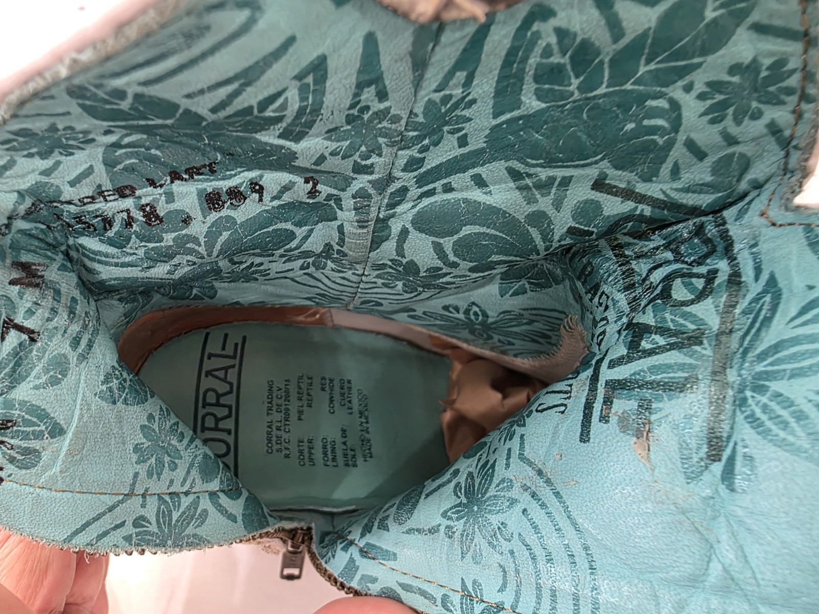 Corral Full Python Leather Ankle Boot Women Size 7 - image 15