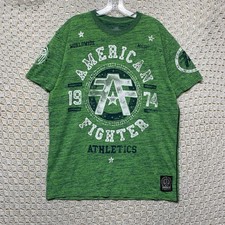American Fighter T Shirt Mens Sz L Green Training UFC MMA Gym Workout Usa Made