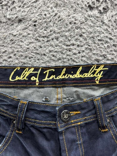 Cult Of Individuality Distressed Rebel Straight Denim Jeansy Niebieskie Męskie Rozmiar 34X34 - Zdjęcie 5 z 22