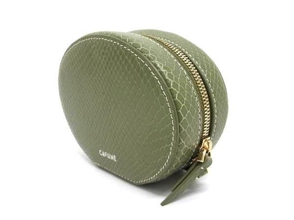 CAFUNE Python Embossed Leather Crossbody Bag Gree… - image 3