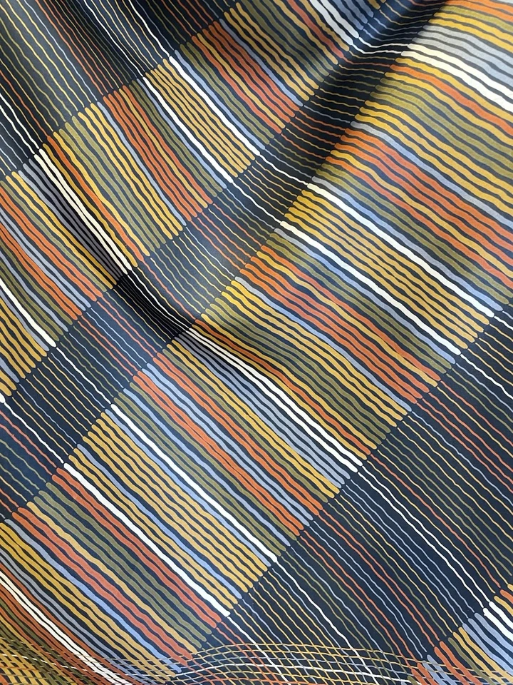 H71#Pierre Balmain Париж шарф 100% шелк многоцветный в полоску печать винтажный Désigne - Изображение 3 из 4