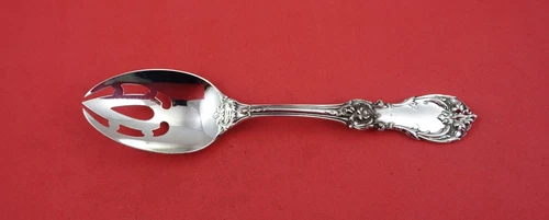 Burgundy by Reed and Barton Sterling Pierced Serving Spoon appears unused 8 3/8"