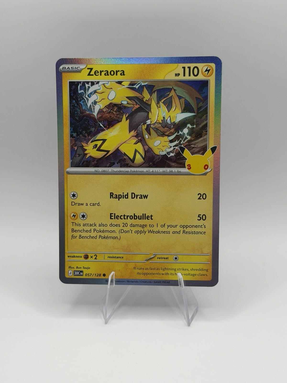 2026 Pokemon 30th Celebration Zeraora 057/128