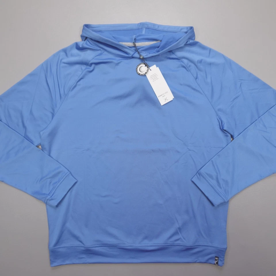 Sudadera con capucha de golf Kenneth Cole para hombre retención de forma elástica azul claro Foto 2 de 4