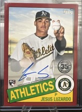 JESUS LUZARDO 2020 TOPPS 35TH ANNIVERSARY 1985 RED ROOKIE AUTO /25 