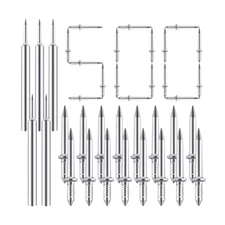 500 Pieces Double-Head Skirting Thread Seamless Nails Non Marking 2 Sided Inv...