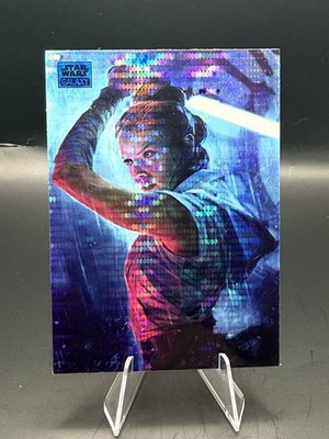 2024 Topps Chrome Star Wars Galaxy Aqua Sonar  Refractor #72 The Duel: Rey /199