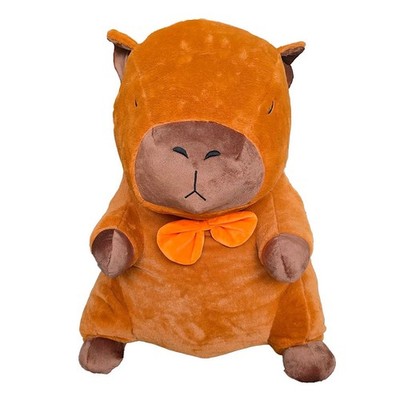 Sleepy Capybara Plüsch mit Schleife - superweiches Kuscheltier