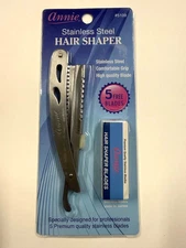 ANNIE STAINLESS STEEL HAIR SHAPER HAIR RAZOR #5109 COMES W/ 5 FREE BLADES