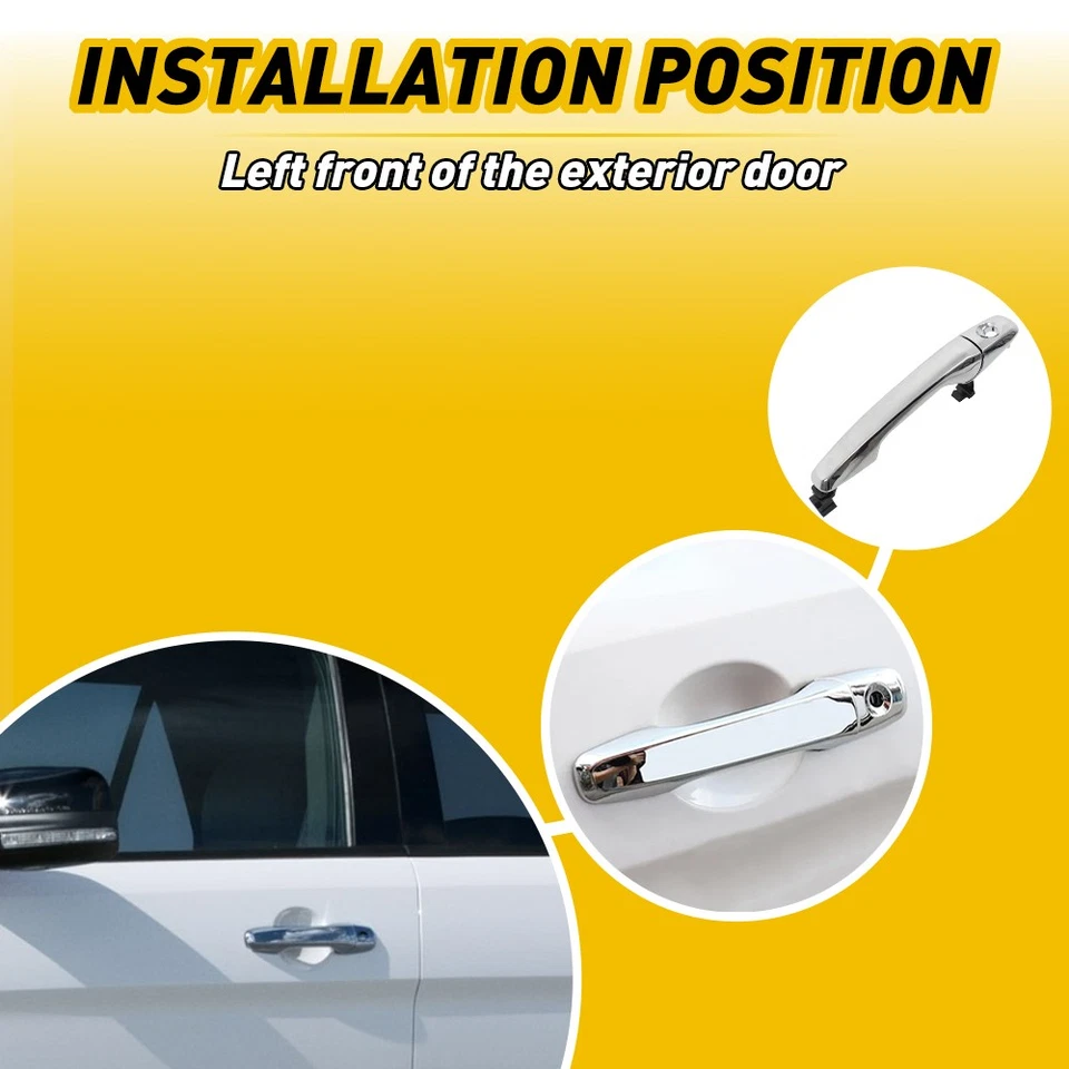 Fit Ford 13-17 Interceptor Police Utility Front Door Handle Exterior Chrome Left - Image 4 of 4