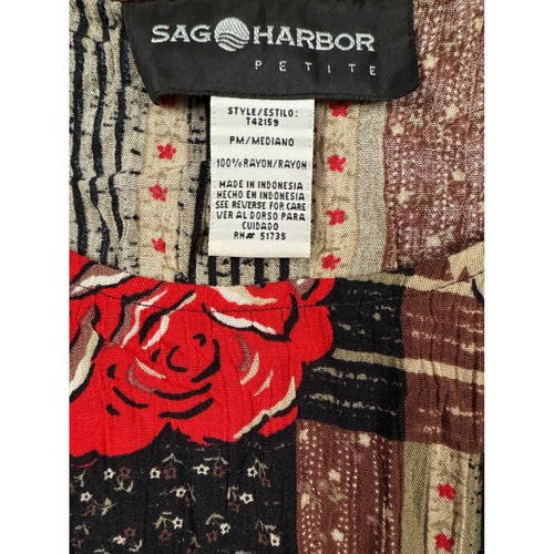 NEW VTG Sag Harbor Maxi Dress Floral Print Sleeveless Casual Women Petite M 90’s - Picture 4 of 12