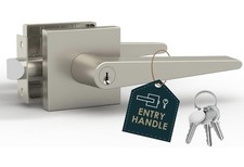 Mega Handles Schein Keyed Entry Door Handle. Heavy Duty Brushed Nickel New