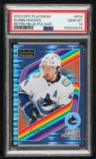 2023 O-Pee-Chee Platinum Retro Blue Pulsar /100 Quinn Hughes PSA 10 GEM MT 0mp5