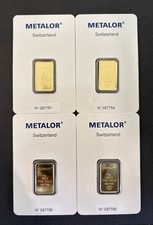 Metalor 5G Gold Bar Pure 24ct 999.9 Certified In Assay Card 2992.03 per troy oz