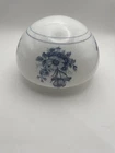 Vintage Milk Glass Ceiling Fan Dome Light Lamp Shade Globe Blue Floral 3” Fitter