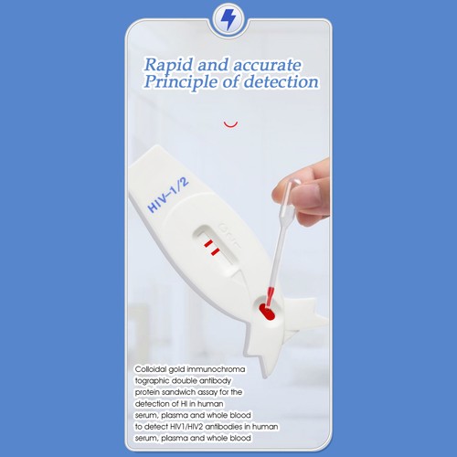 Kit indicador de tiras reactivas rápidas de VIH - Imagen 4 de 12