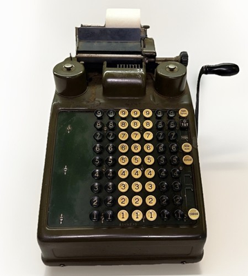 #ad #ad Vintage Burroughs Adding Machine Crank Calculator Works Prints Antique USA $129.99