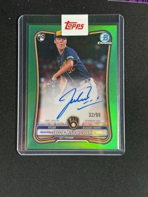 Jacob Misiorowski 2026 Bowman Chrome RC AUTO True Green Refractor 32/99 JERSEY #