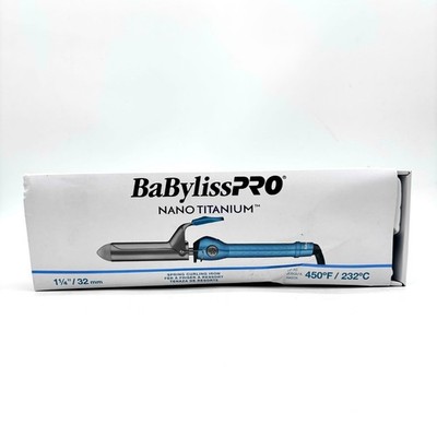 BaBylissPRO Nano Titanium Spring Curling Iron 1.25 Blue Model BNT125S
