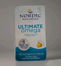 Nordic Naturals Ultimate Omega 3 Fish Oil 1280 mg 60 Count Softgel Exp 12/2026