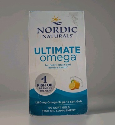 Nordic Naturals Ultimate Omega 3 Fish Oil 1280 mg  60 Count Softgel Exp 2/2027