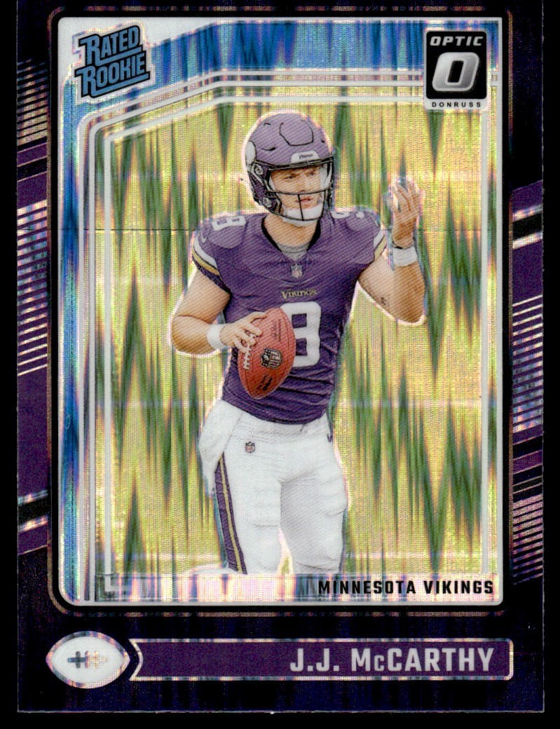 2024 Donruss Optic Purple Shock J.J. McCarthy Rookie Minnesota Vikings #235