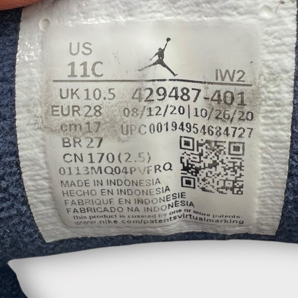 nike AIR JORDAN 3 III Retro PS Georgetown 429487-401 Navy Grey White Kids SZ 11 thumbnail 6