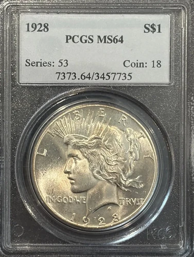1928 PEACE DOLLAR PCGS MS64