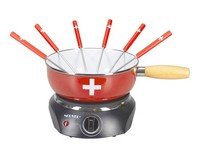 Elektro KäSefondue-Set 6 Pers. Nouvel CH-KREUZ Emaille Induktion Limited Edition