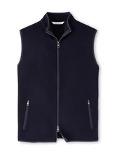 Peter Millar Navy Blue Crown Flex Fleece Vest MF24Z20 Full-Zip NWT L