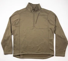 Beyond Clothing L2 Grid Pullover Mens XL Light Brown Waffle Grid Fleece Military