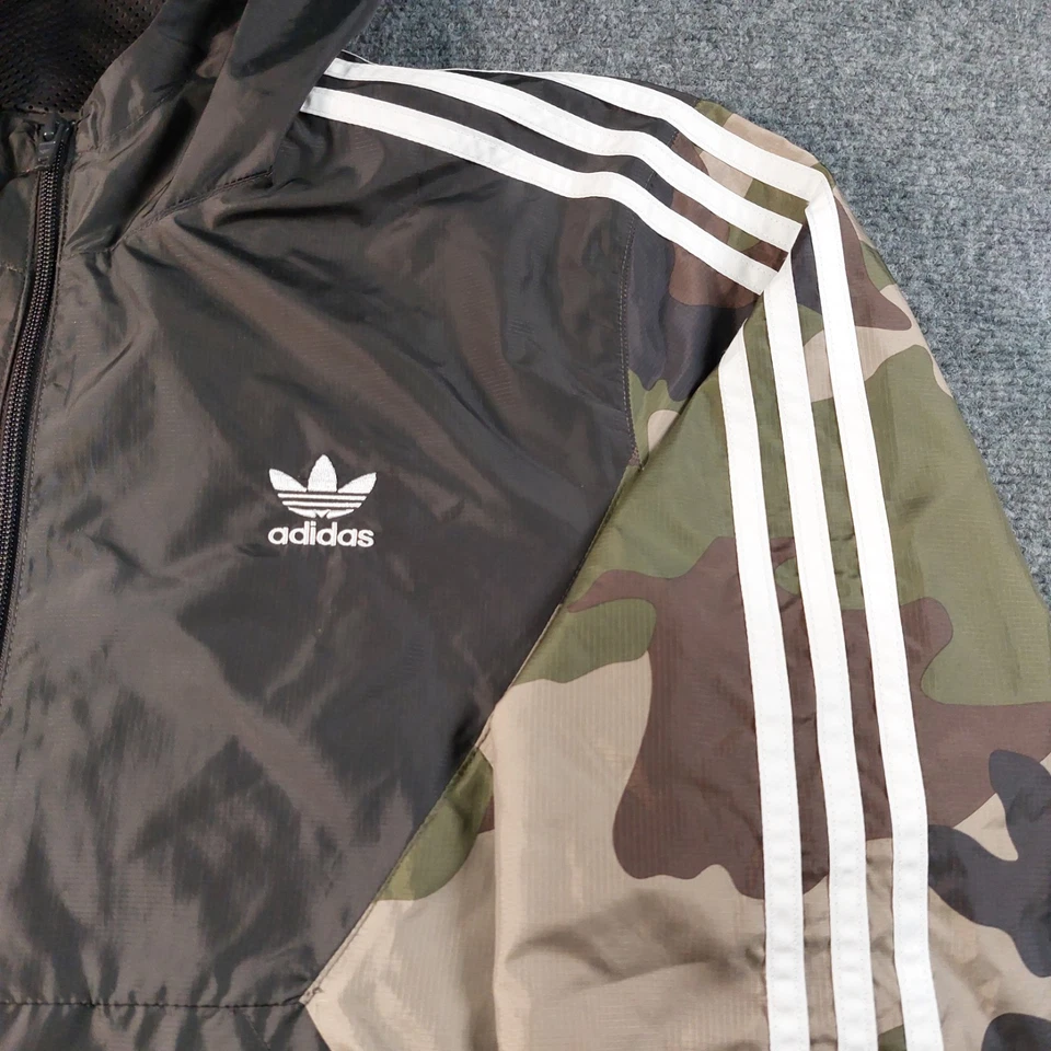 adidas Originals Trefoil Camo Track Jacket Mens Large DV2049 Hooded 3 Stripes - Image 4 of 4
