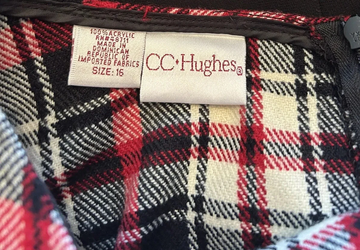 VALENTINO Vintage! Abito classico in guaina boho Y2K ~Taglia 14 16 ~Rosso e nero a quadretti ~Vacanze