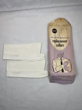 (2) Sears Broadcloth Replacement Collar Sanforized Shrunk Cotton Size 15