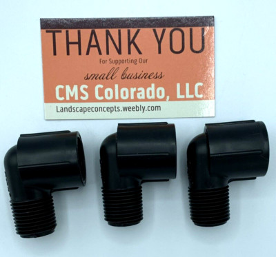 3 Pack 1/2 in. MNPT x FNPT Swing-Joint Elbow Irrigation Sprinkler Adapter