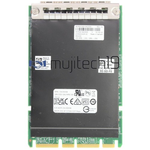 Dell Broadcom 57504 Quad Port 25GbE SFP28 OCP 3.0 (15G) (540-BCRY-OSTK) - Afbeelding 2 van 3