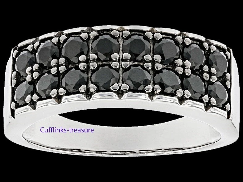 Pedras preciosas espinélio preto natural com anel de prata esterlina 925 masculino #Ct90 - Imagem 2 de 4